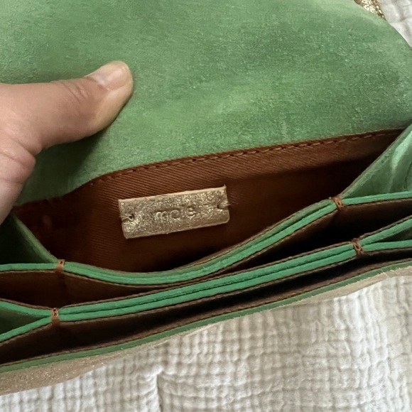 maje Vintage Gold Leather Crossbody Bag - Picture 4 of 15